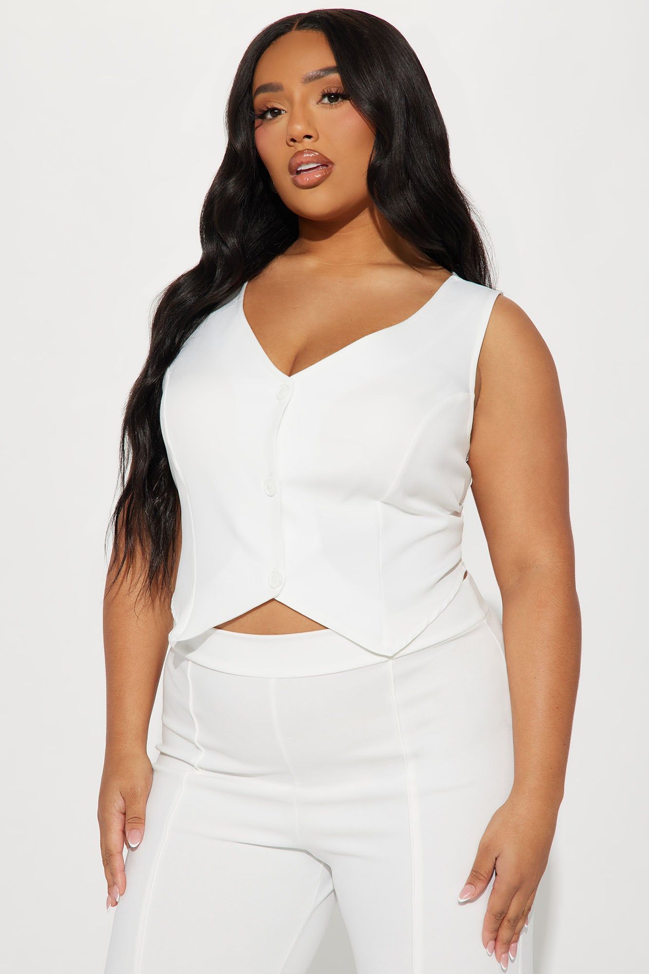 All Around Vest Top - White sold by Fashion Nova product image thumbnail 4