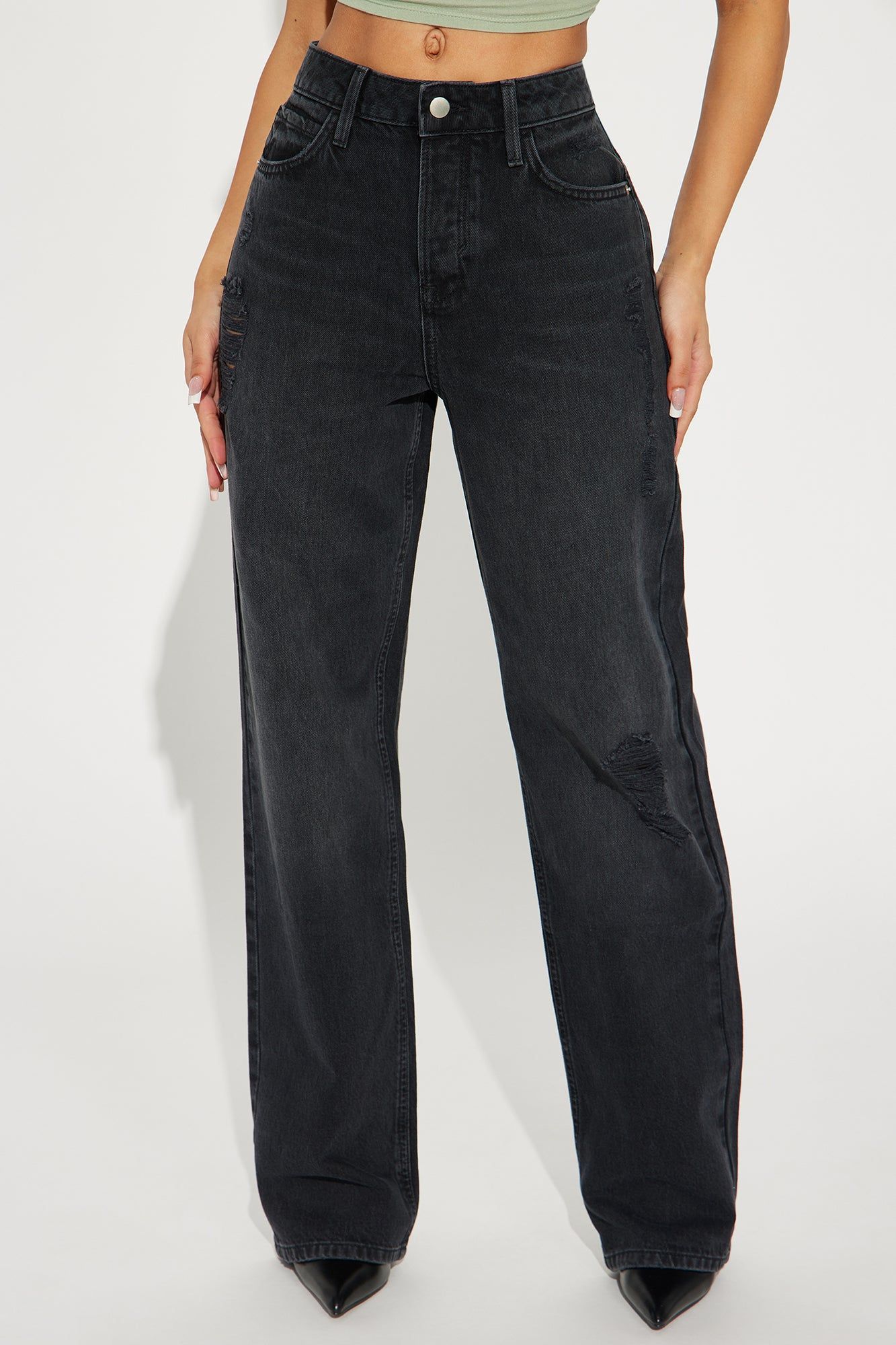 Perfect Timing Straight Leg Jeans - Black Wash sold by Fashion Nova product image thumbnail 2