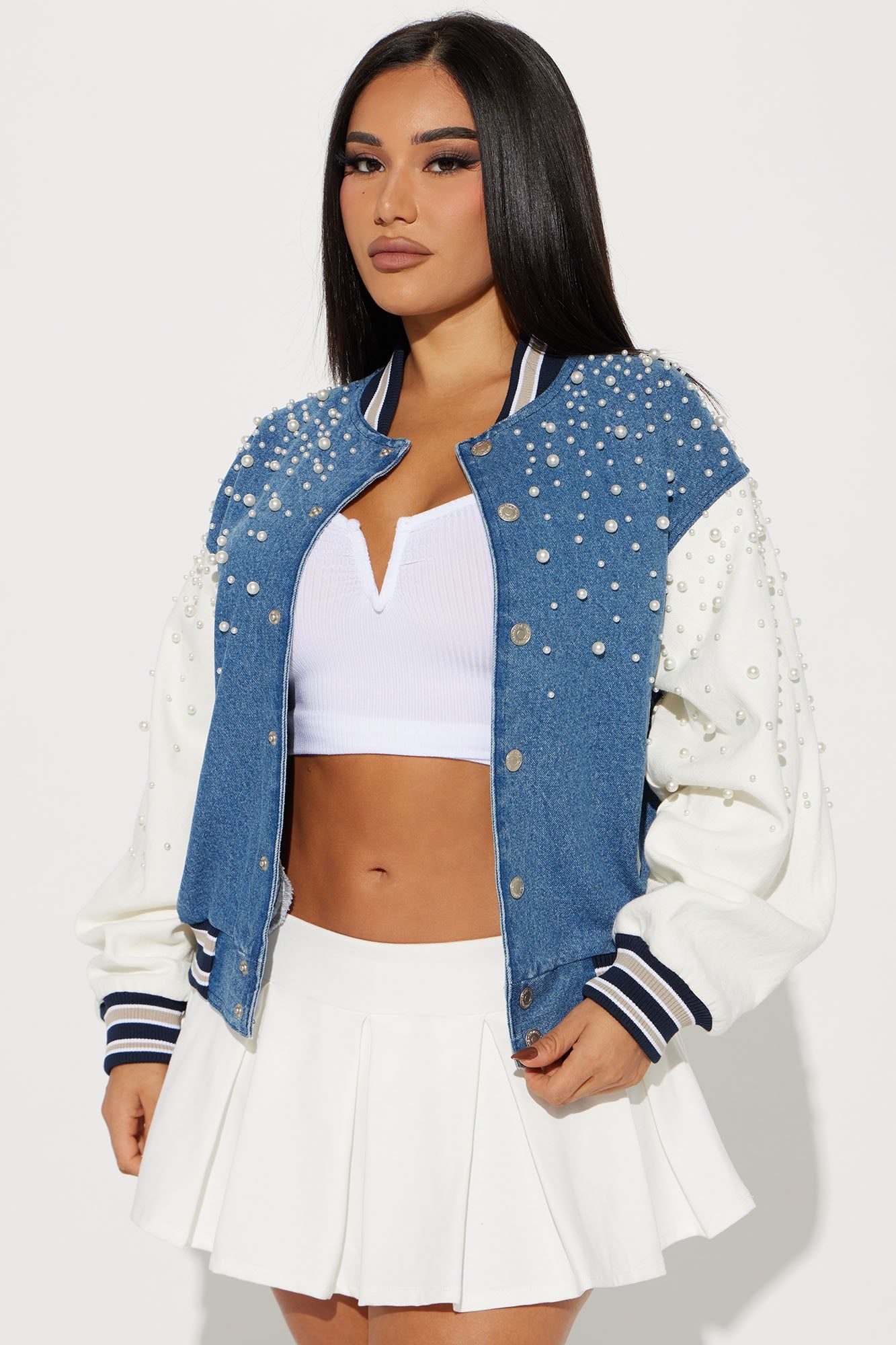 Over The Top Jacket - Medium Wash sold by Fashion Nova