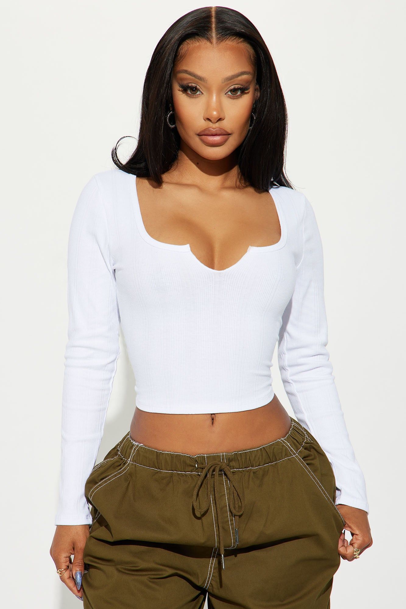Takin It Up A Notch Top - White sold by Fashion Nova