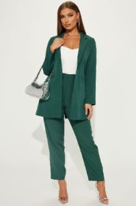 Keep You Guessing Blazer Pant Set - Hunter sold by Fashion Nova