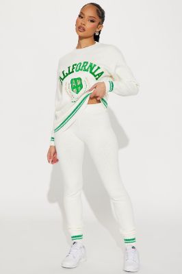 California Coast Sweater Legging Set - Ivory/combo sold by Fashion Nova