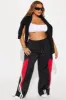 Mark Your Winnings Windbreaker Track Pant - Black/Red sold by Fashion Nova