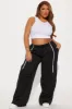 Street Vibe Wide Leg Jogger - Black/White sold by Fashion Nova