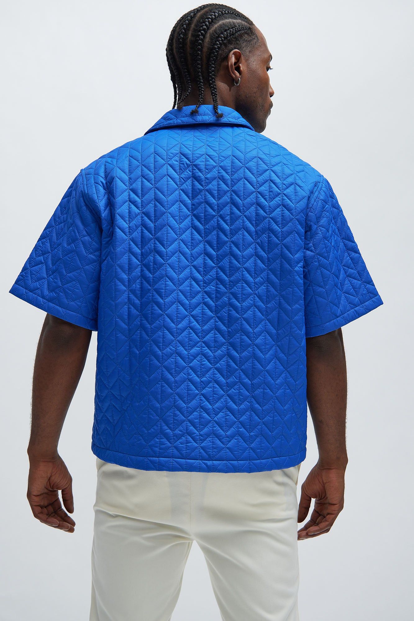 Oslo Quilted Nylon Shirt - Blue sold by Fashion Nova product image thumbnail 4