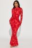 Mackenzie Mesh Maxi Dress - Red sold by Fashion Nova