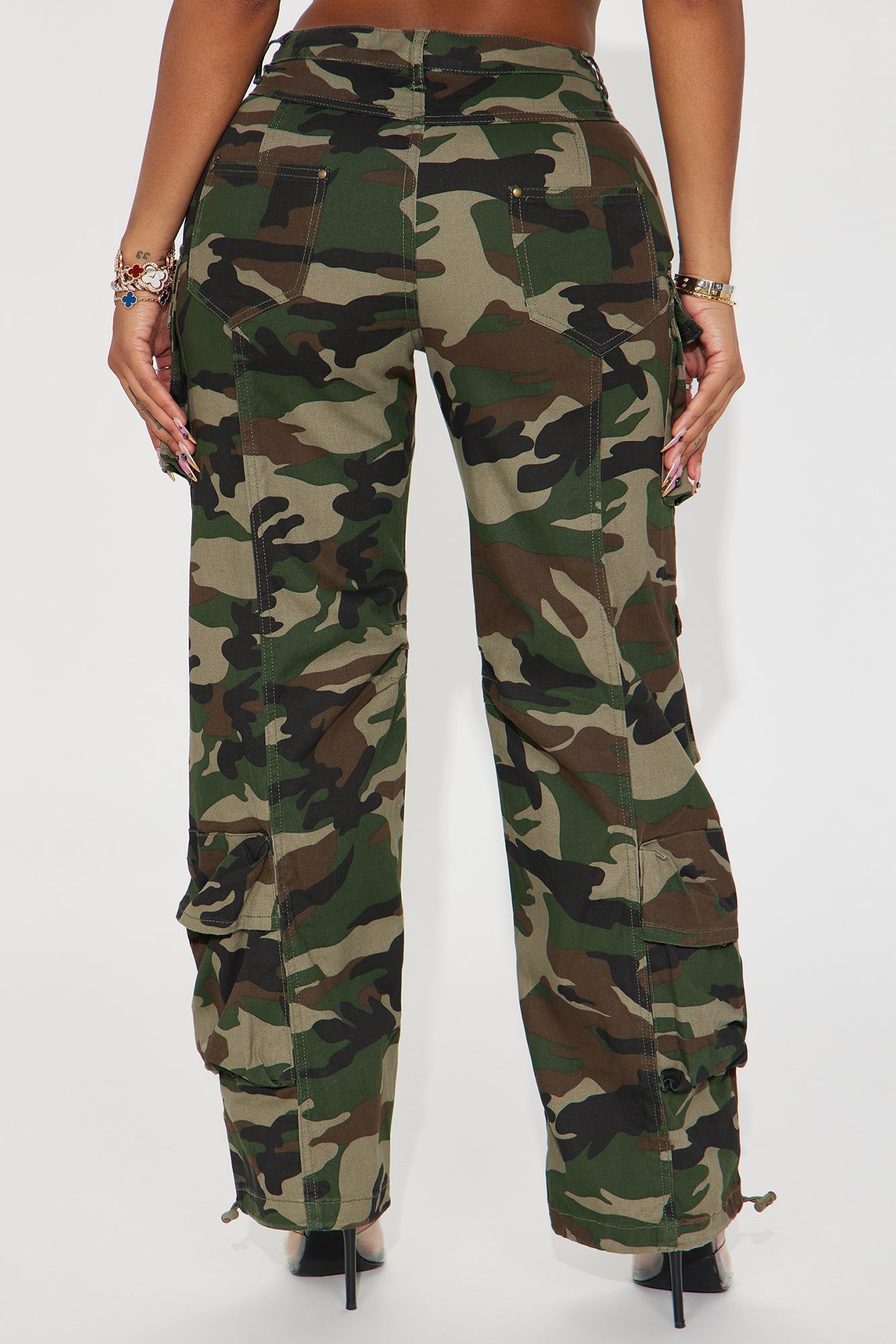 Taking Control Camo Wide Leg Cargo Pant - Olive/combo sold by Fashion Nova product image thumbnail 3