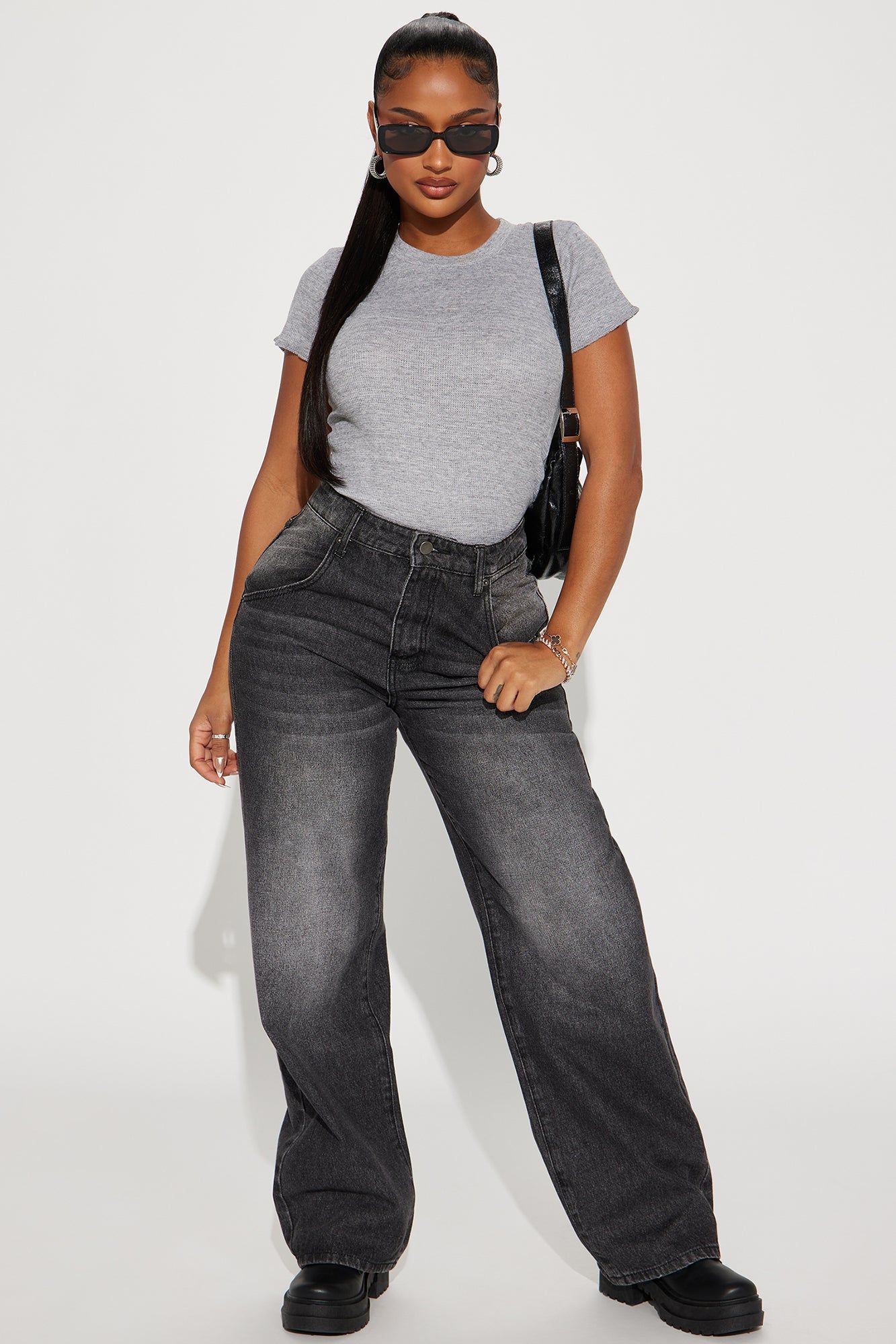 On The Go Ribbed Thermal Tee - Heather Grey sold by Fashion Nova product image thumbnail 2