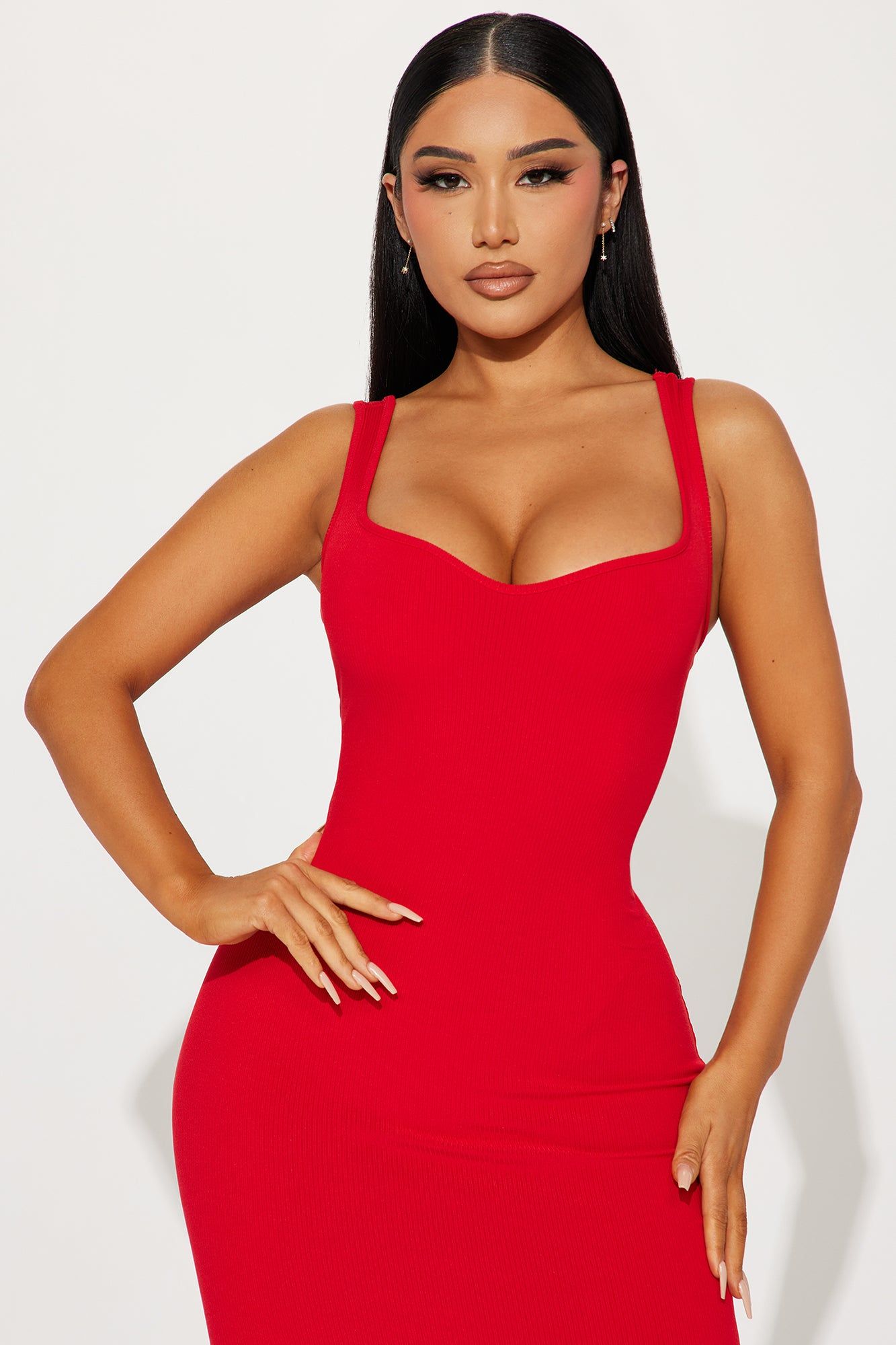 Gina Ribbed Midi Dress - Red sold by Fashion Nova product image thumbnail 2