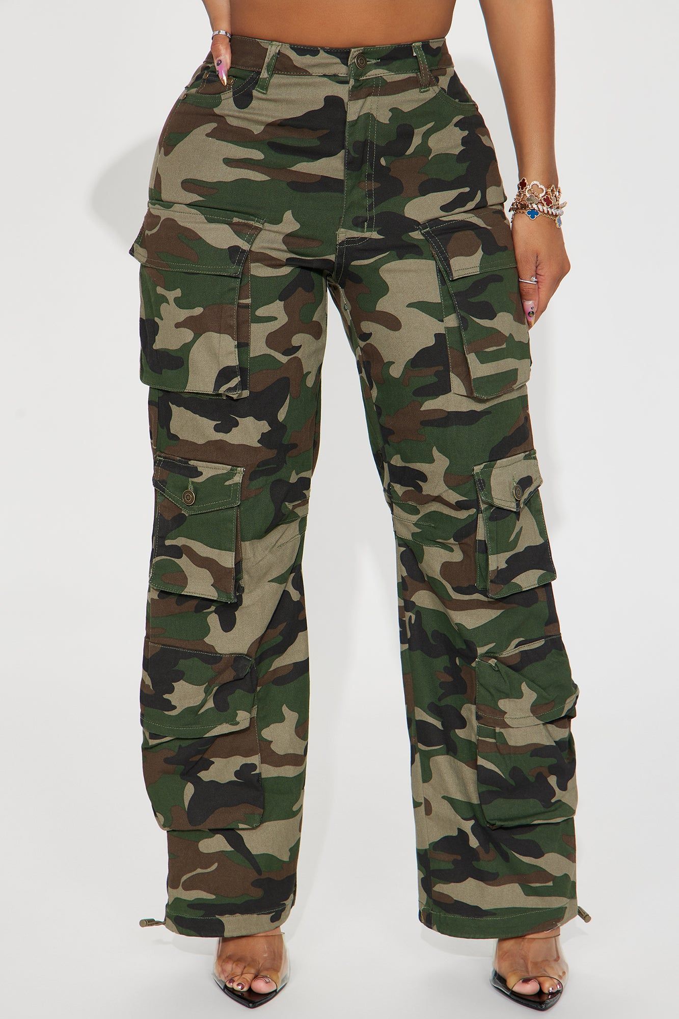 Taking Control Camo Wide Leg Cargo Pant - Olive/combo sold by Fashion Nova product image thumbnail 2