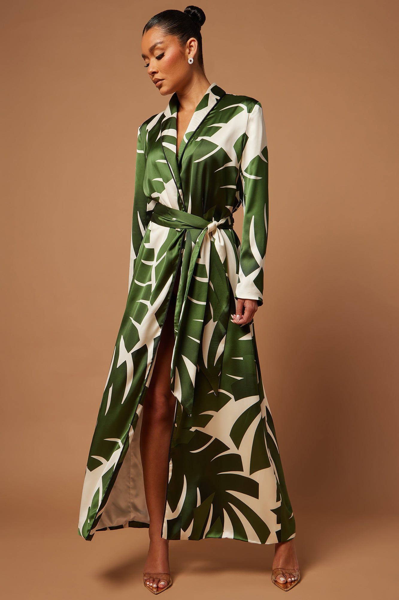 Jordan Satin Maxi Dress - Green sold by Fashion Nova