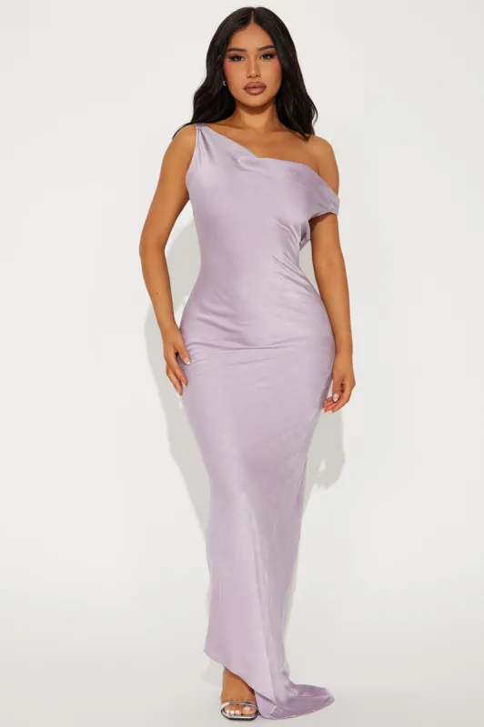 Feeling Alive Satin Maxi Dress - Mauve sold by Fashion Nova
