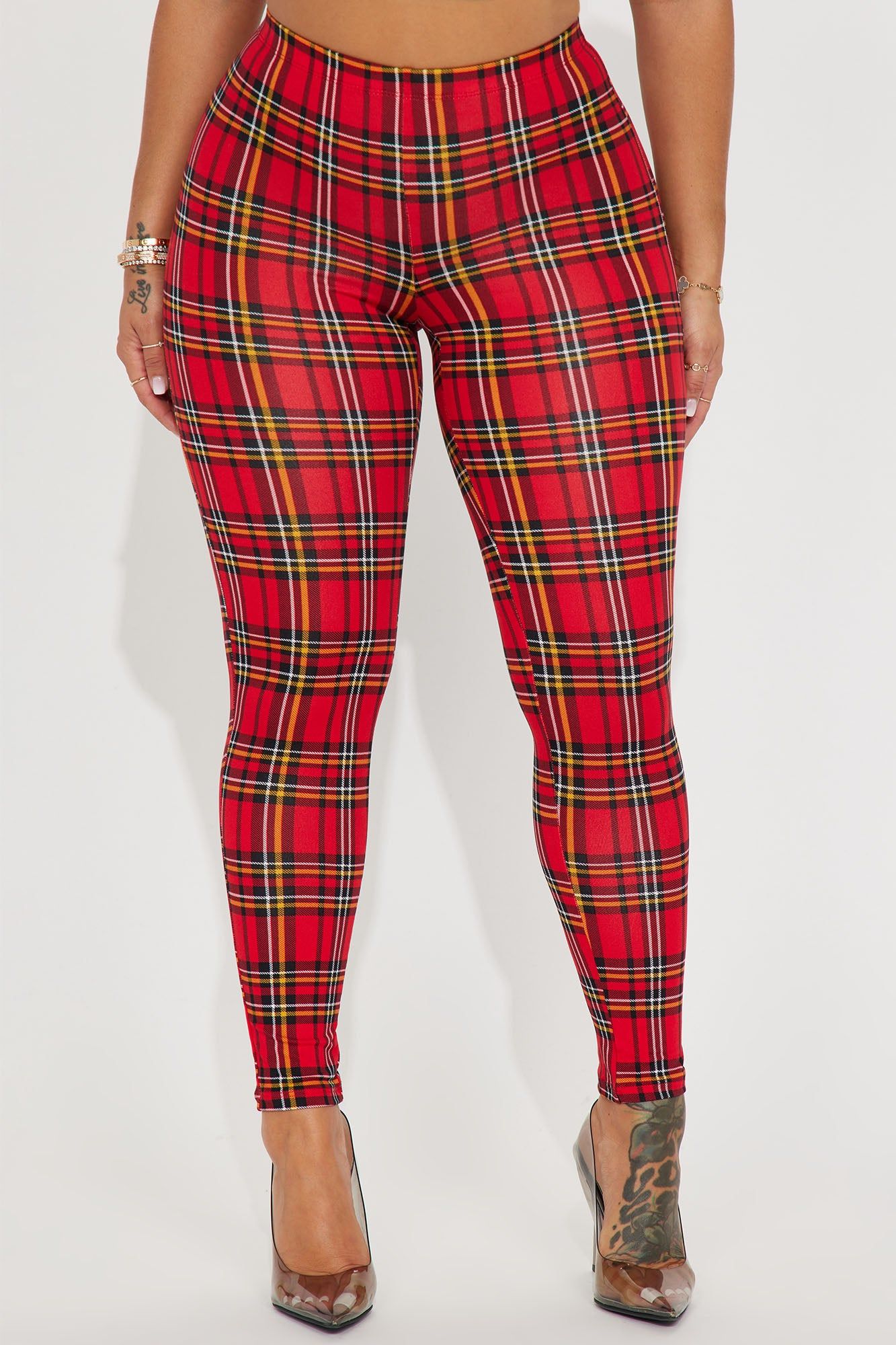 Plaid Mood Legging - Red/combo sold by Fashion Nova product image thumbnail 2