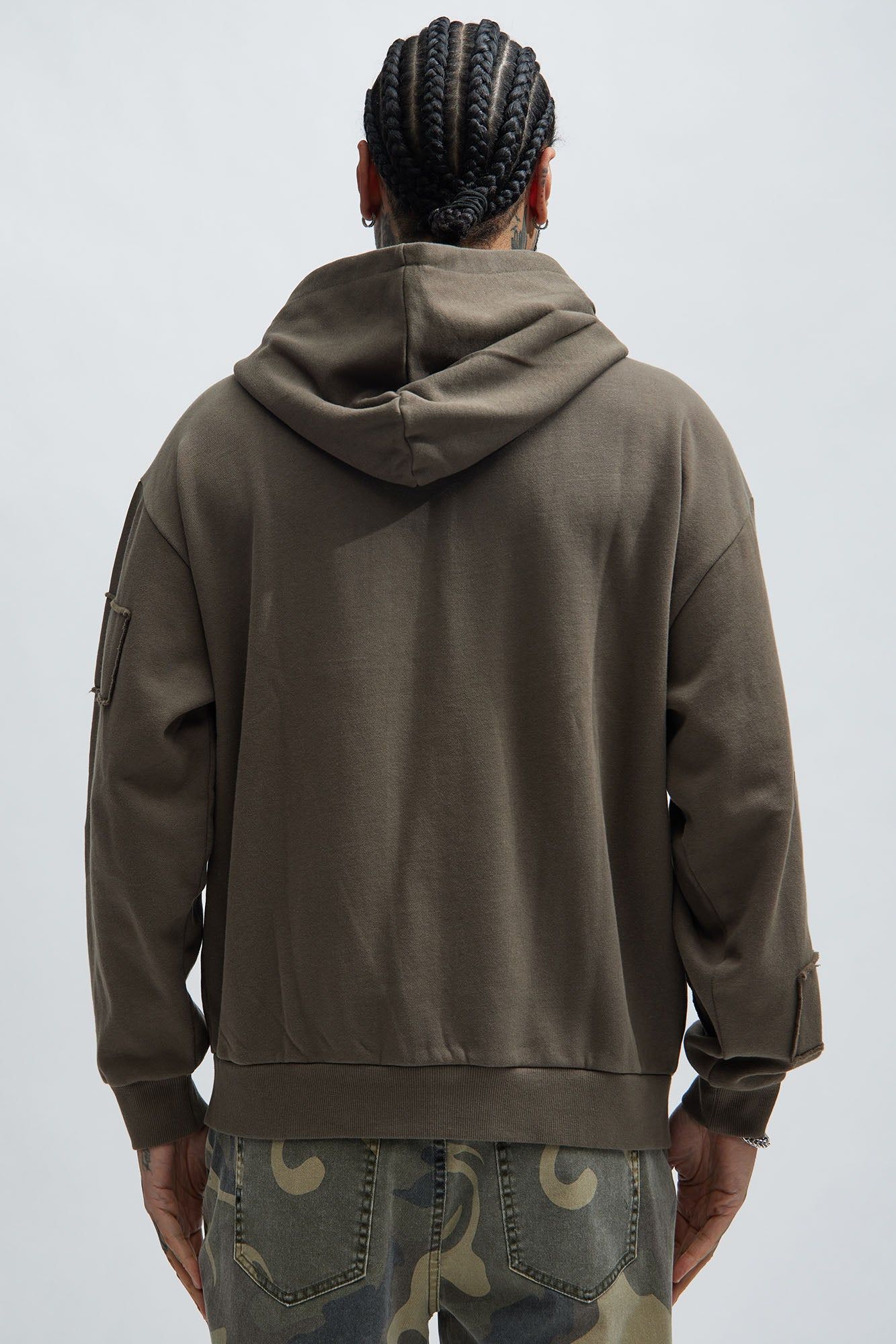 Tyson Panel Zip Up Hoodie - Brown sold by Fashion Nova product image thumbnail 4