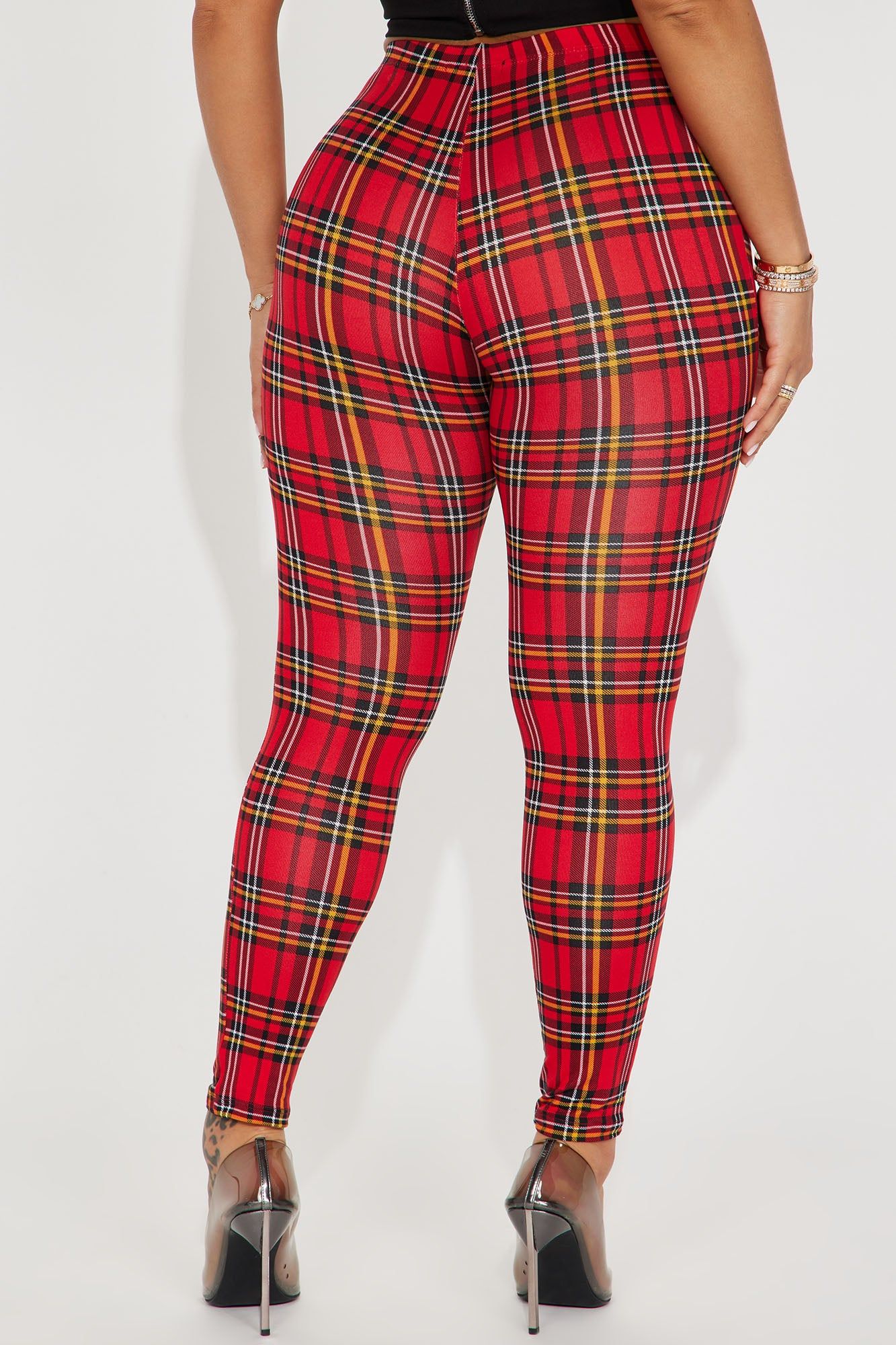 Plaid Mood Legging - Red/combo sold by Fashion Nova product image thumbnail 3