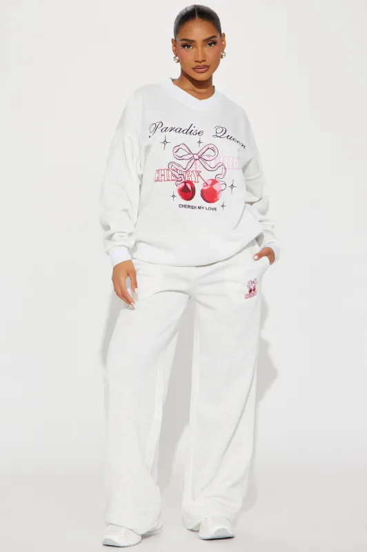 Cherish My Love Fleece Pant Set - Grey sold by Fashion Nova