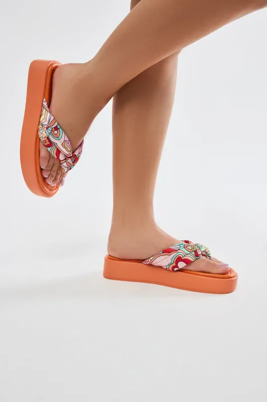 Louella Flip Flops - Orange sold by Fashion Nova