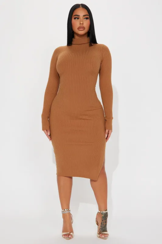 London Sweater Midi Dress - Cognac sold by Fashion Nova