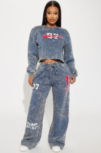 New York Athletic Washed Sweatpants - Navy/combo sold by Fashion Nova