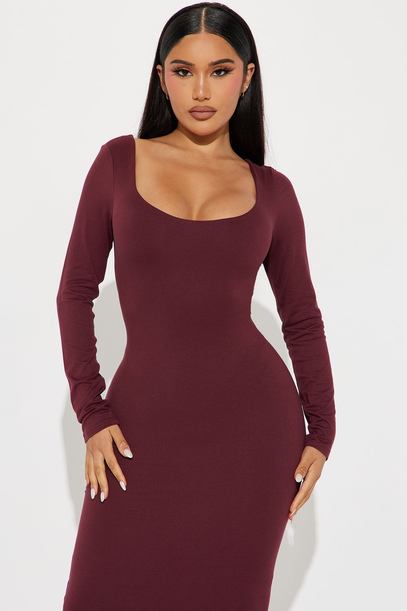 Hadley Double Lined Midi Dress - Wine sold by Fashion Nova product image thumbnail 2