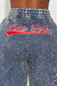 New York Athletic Washed Sweatpants - Navy/combo sold by Fashion Nova