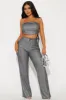 Lia Sparkle Pant Set - Charcoal sold by Fashion Nova