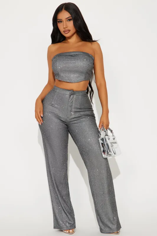 Lia Sparkle Pant Set - Charcoal sold by Fashion Nova