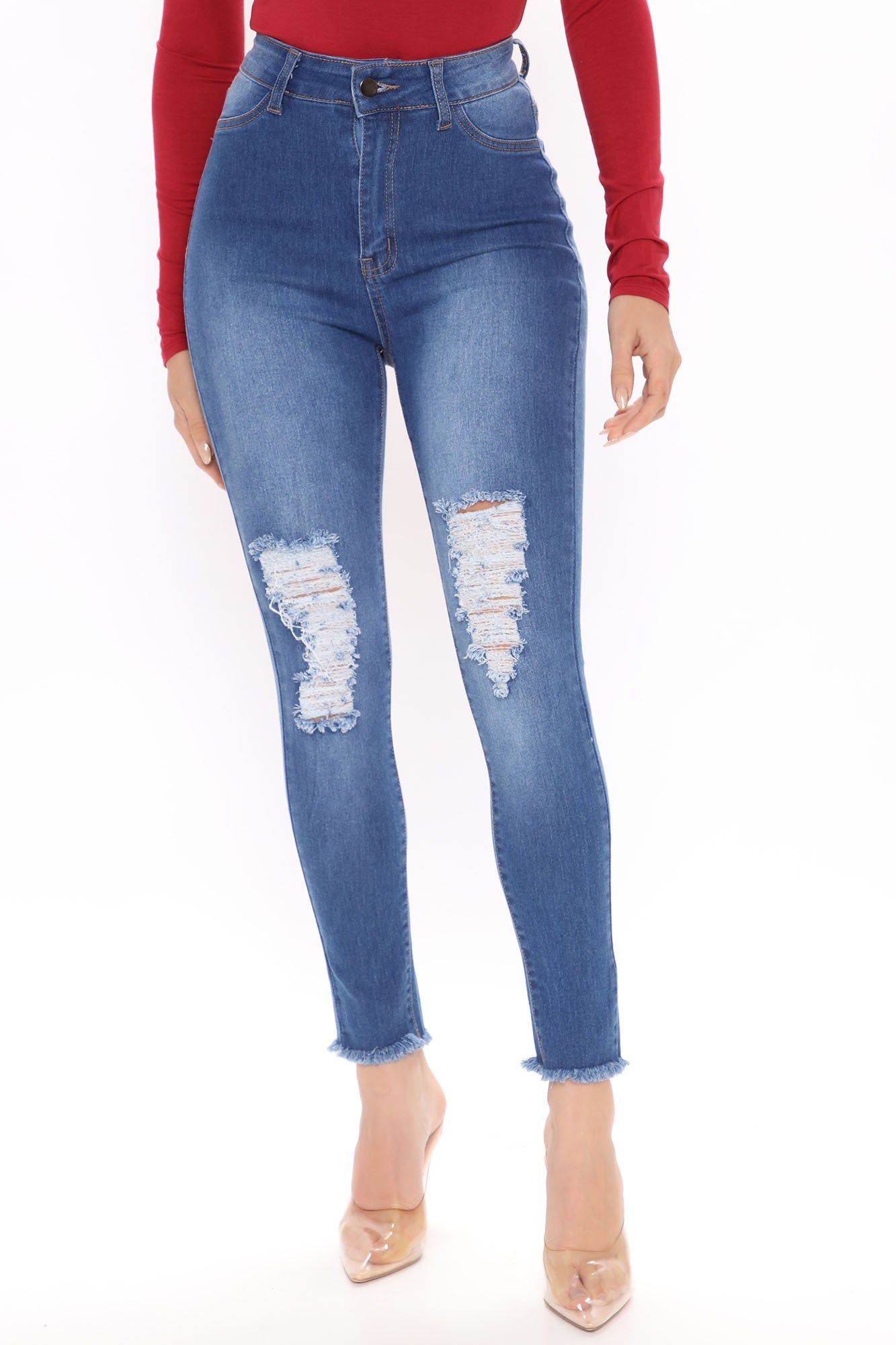 Jump In Stretch Skinny Jeans - Medium Blue Wash sold by Fashion Nova product image thumbnail 2