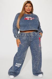 New York Athletic Washed Sweatpants - Navy/combo sold by Fashion Nova