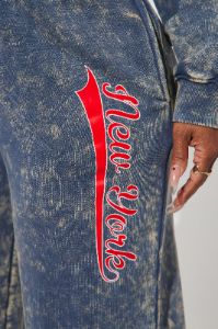 New York Athletic Washed Sweatpants - Navy/combo sold by Fashion Nova
