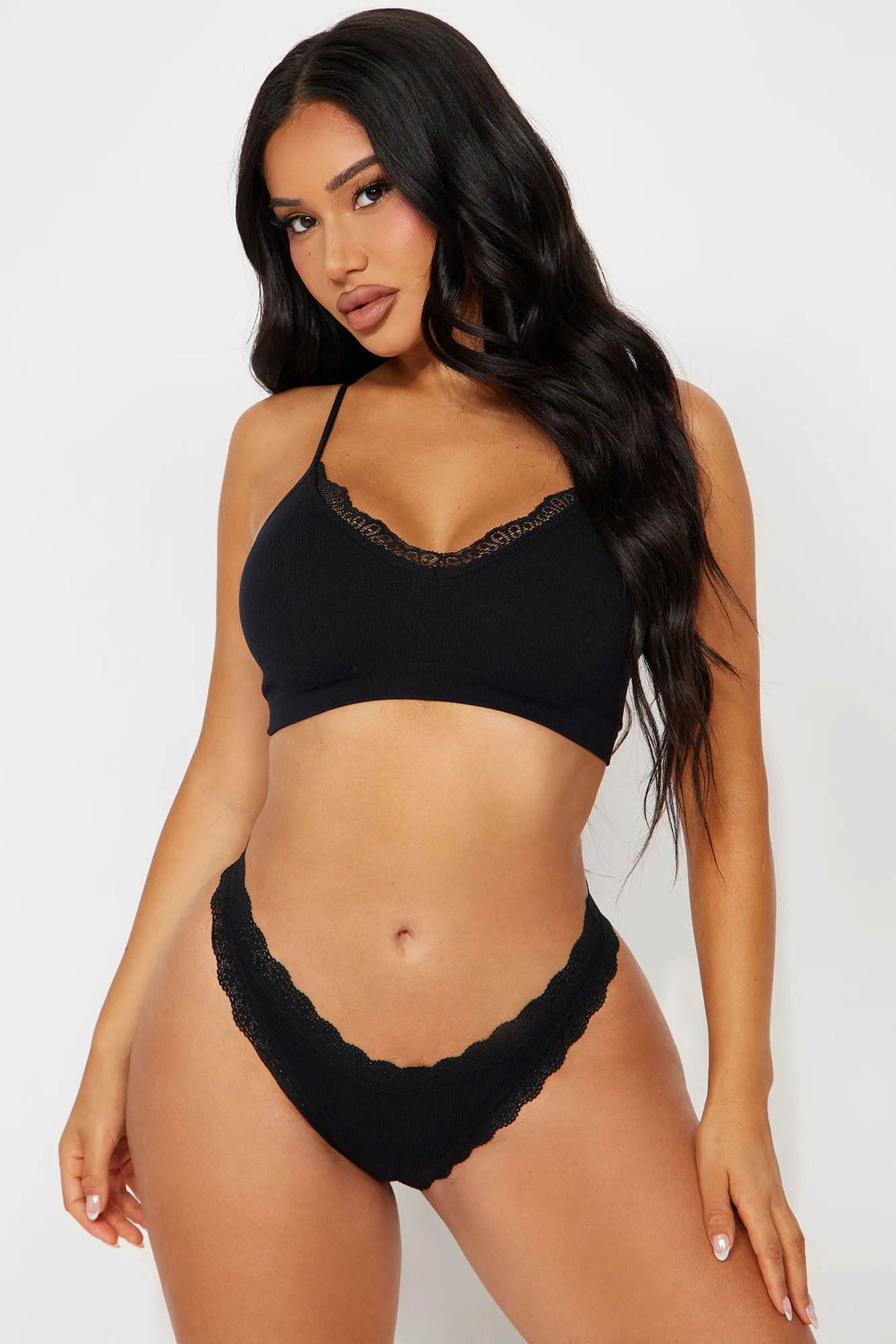Chill Vibe Seamless Lace Thong Panty - Black sold by Fashion Nova product image thumbnail 2