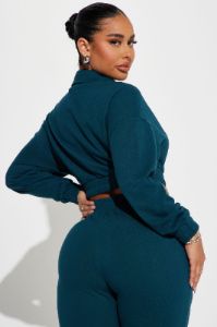 Give It Away Lounge Cropped Jacket - Hunter sold by Fashion Nova