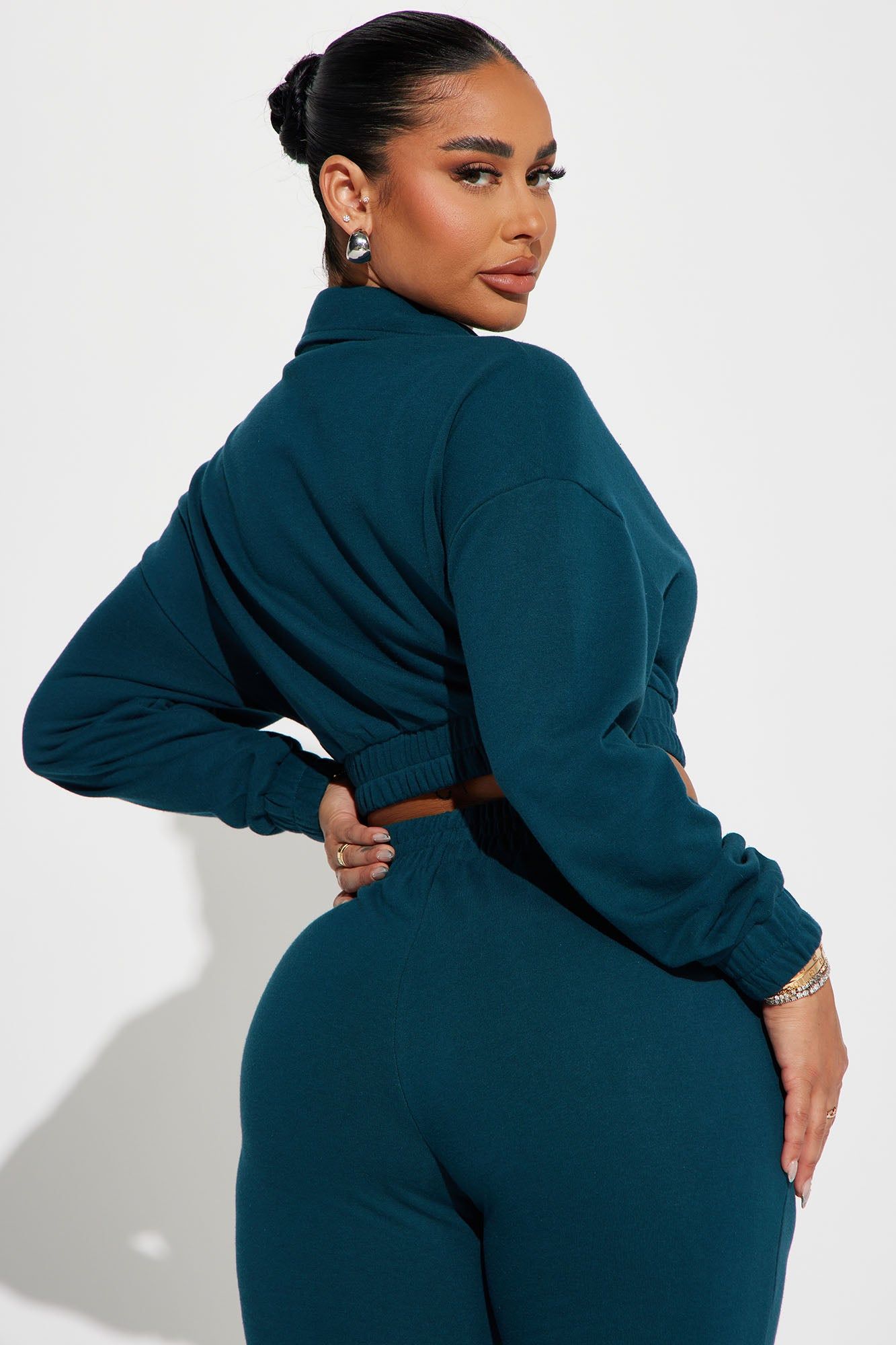Give It Away Lounge Cropped Jacket - Hunter sold by Fashion Nova product image thumbnail 3