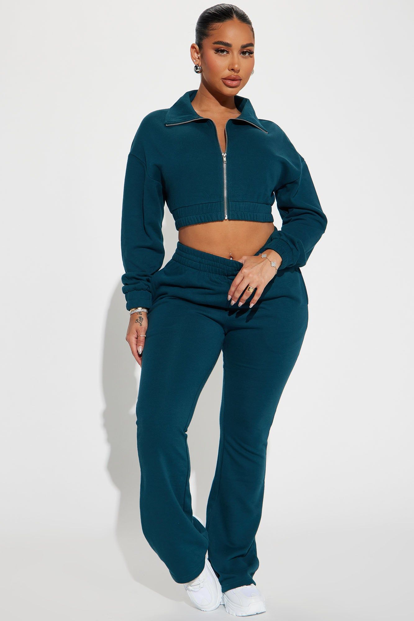 Give It Away Lounge Cropped Jacket - Hunter sold by Fashion Nova product image thumbnail 2