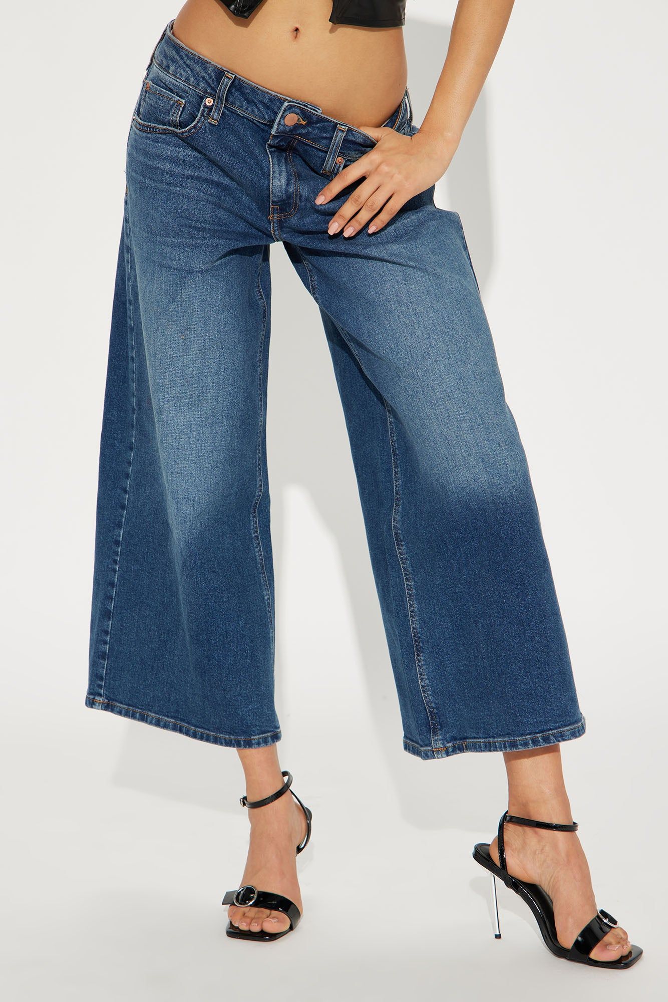 Between Us Crop Wide Leg Jeans - Dark Wash sold by Fashion Nova product image thumbnail 2