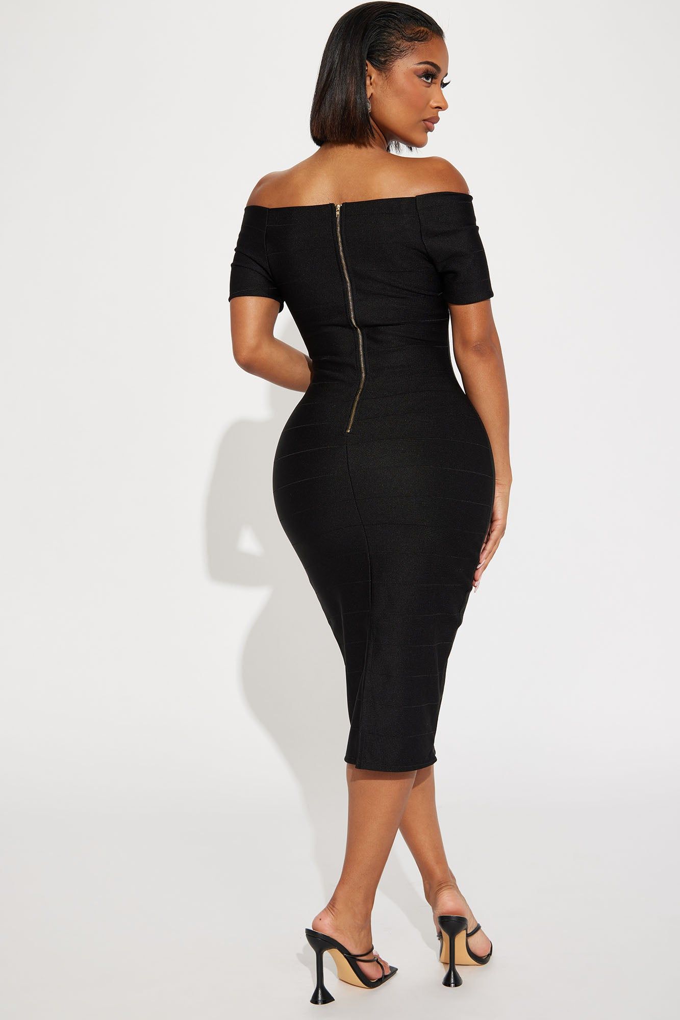 Amara Off Shoulder Midi Dress - Black sold by Fashion Nova product image thumbnail 3