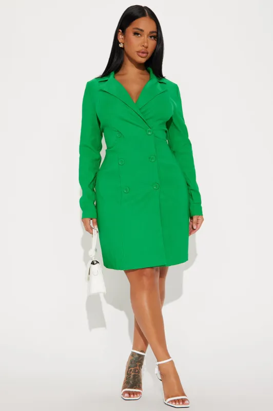 Sarah Stretch Blazer Mini Dress - Green sold by Fashion Nova