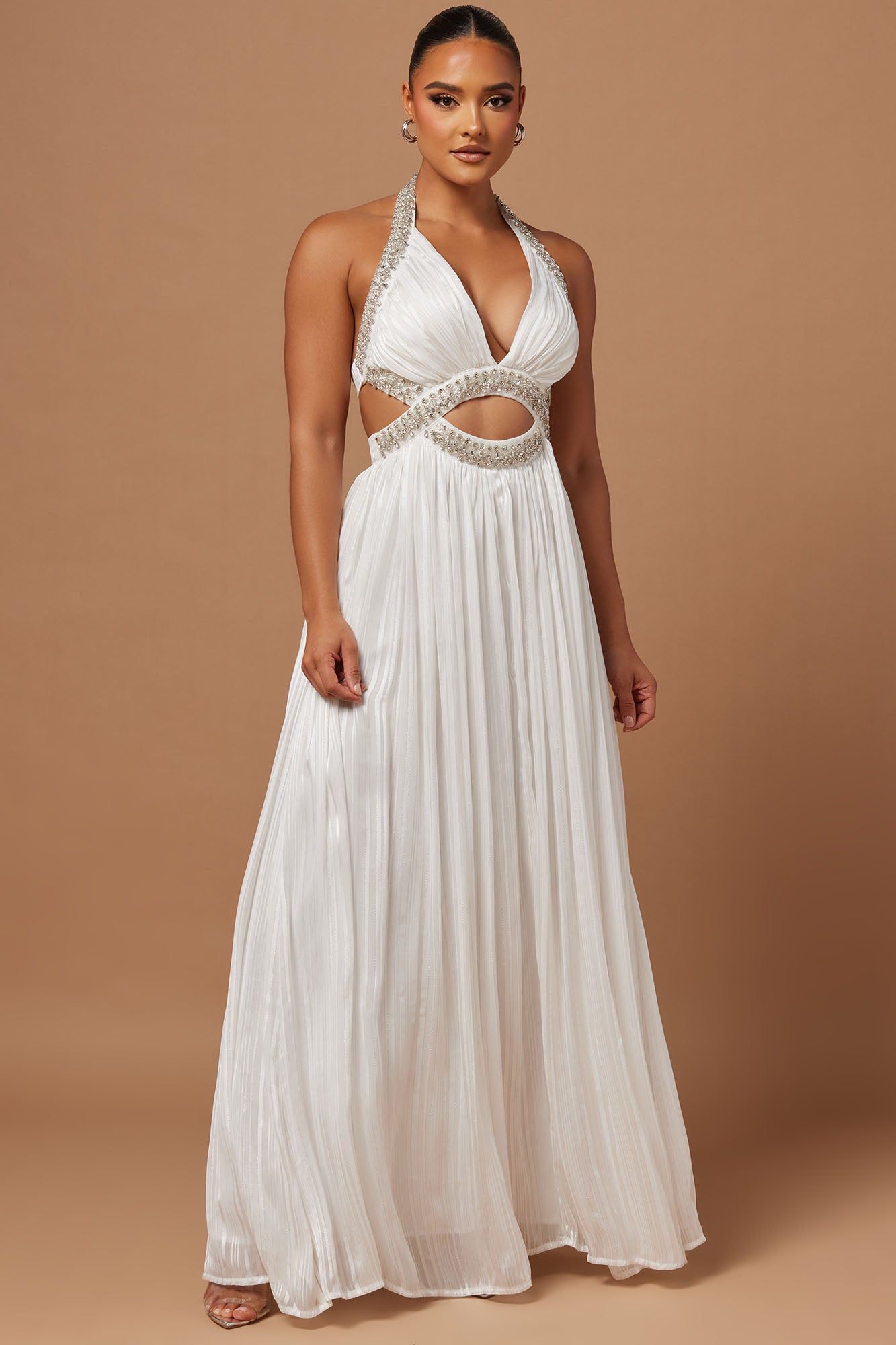 Ava Embellished Gown - White sold by Fashion Nova