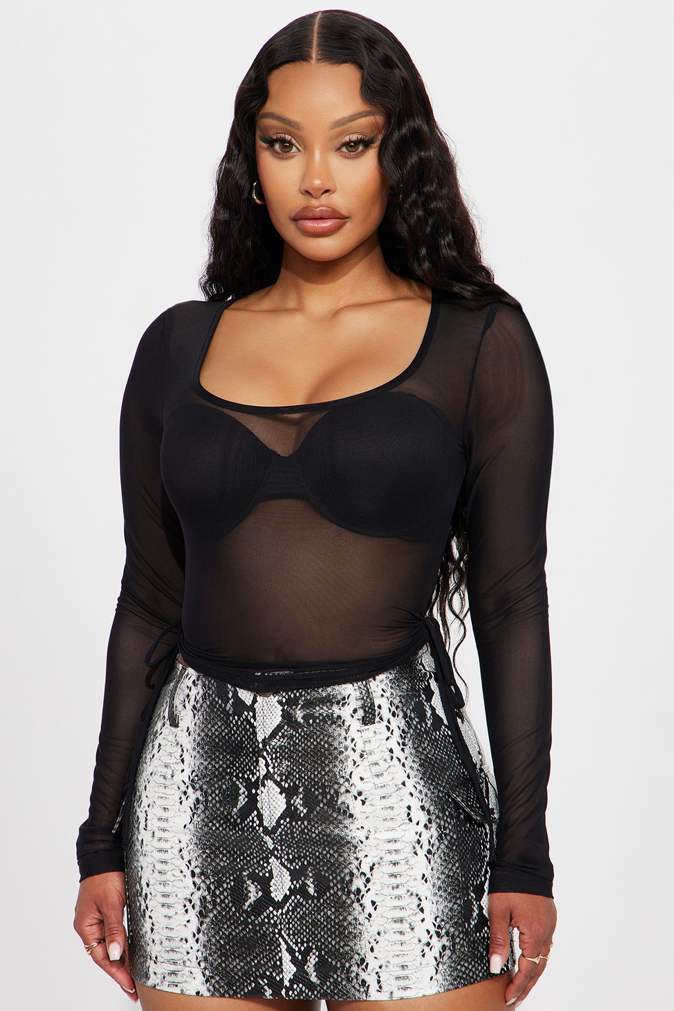 See Right Through You Mesh Top - Black sold by Fashion Nova