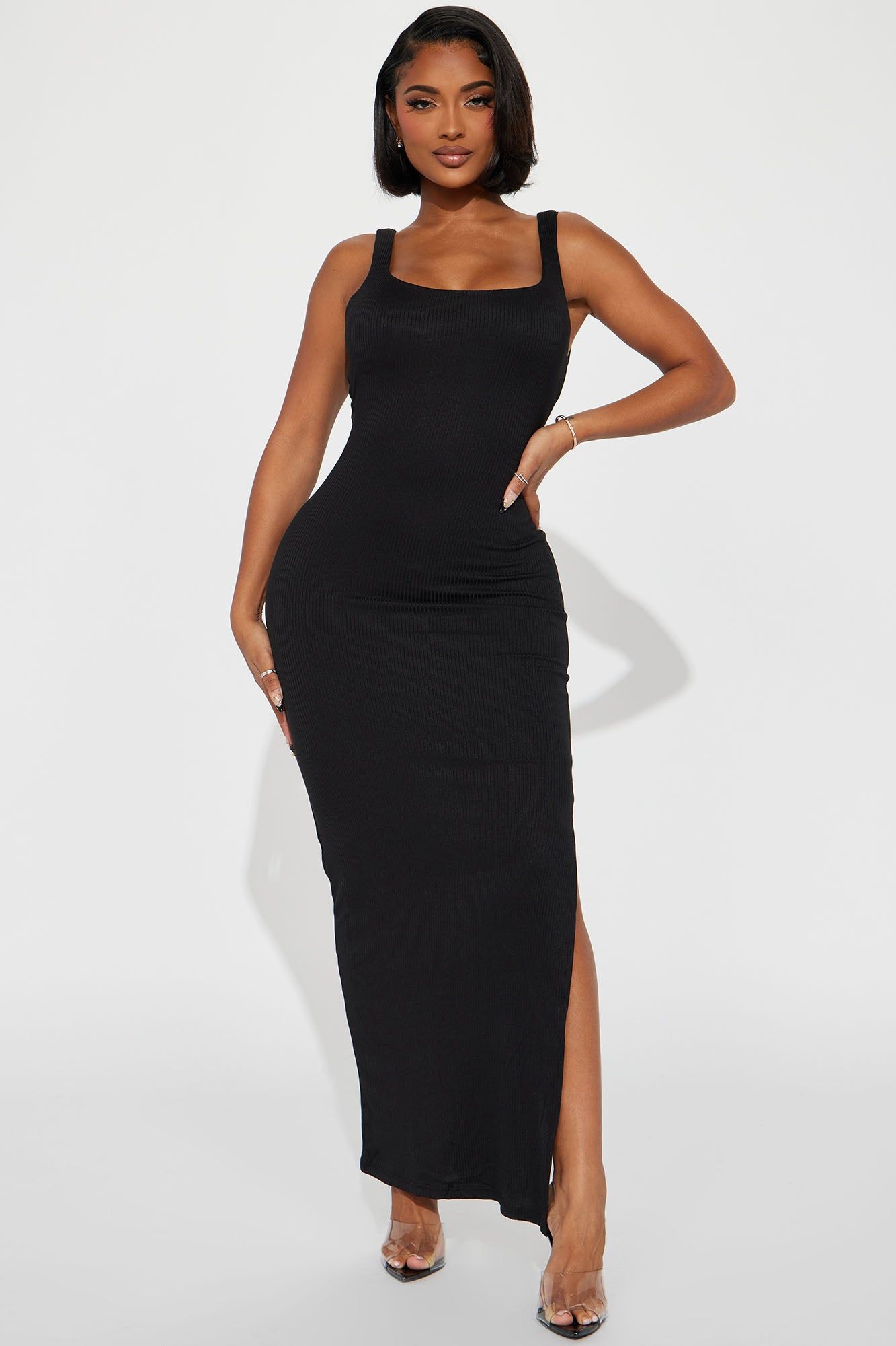 Alexis Ribbed Maxi Dress - Black sold by Fashion Nova