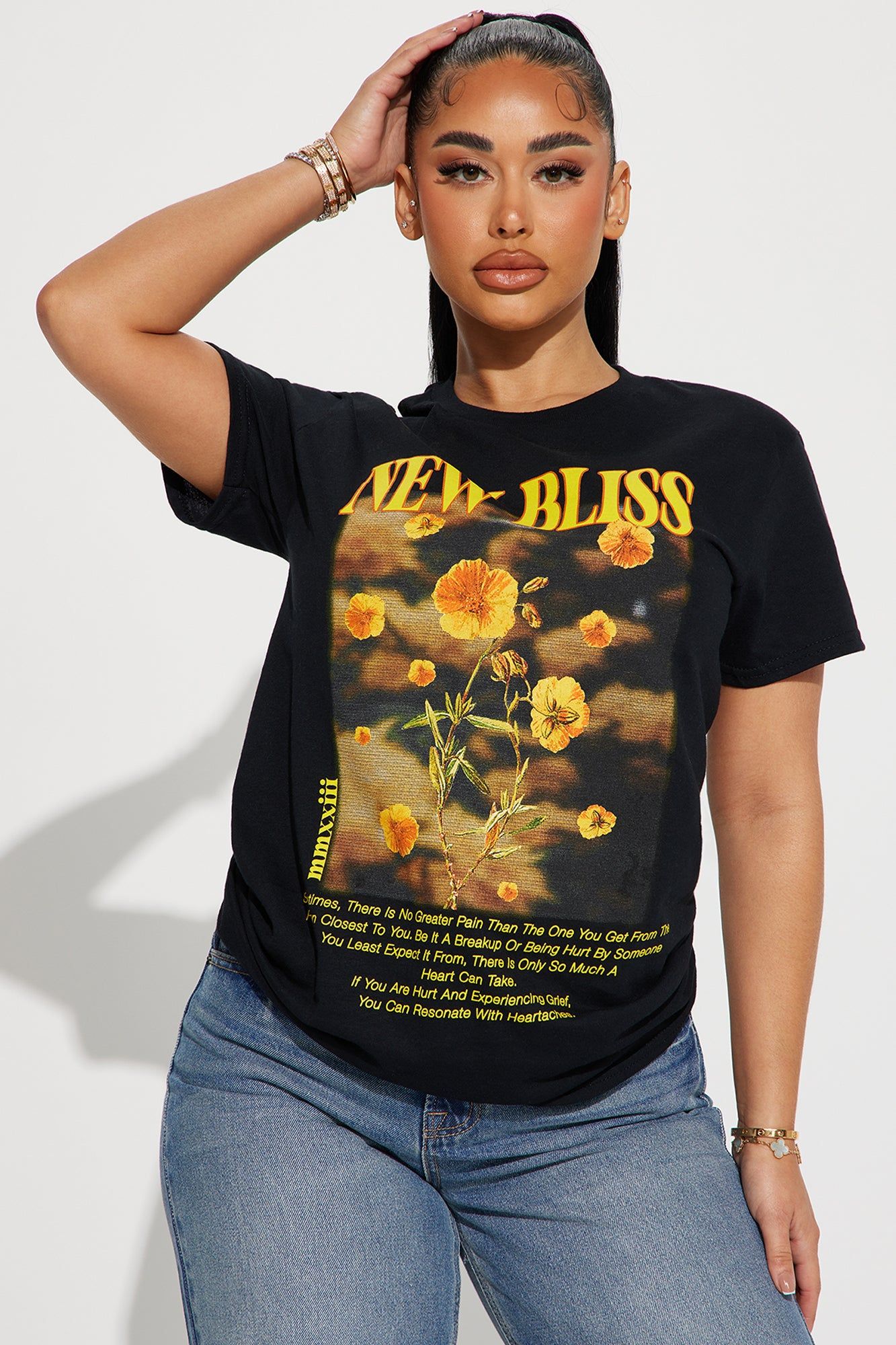 New Bliss Graphic Tee - Black sold by Fashion Nova