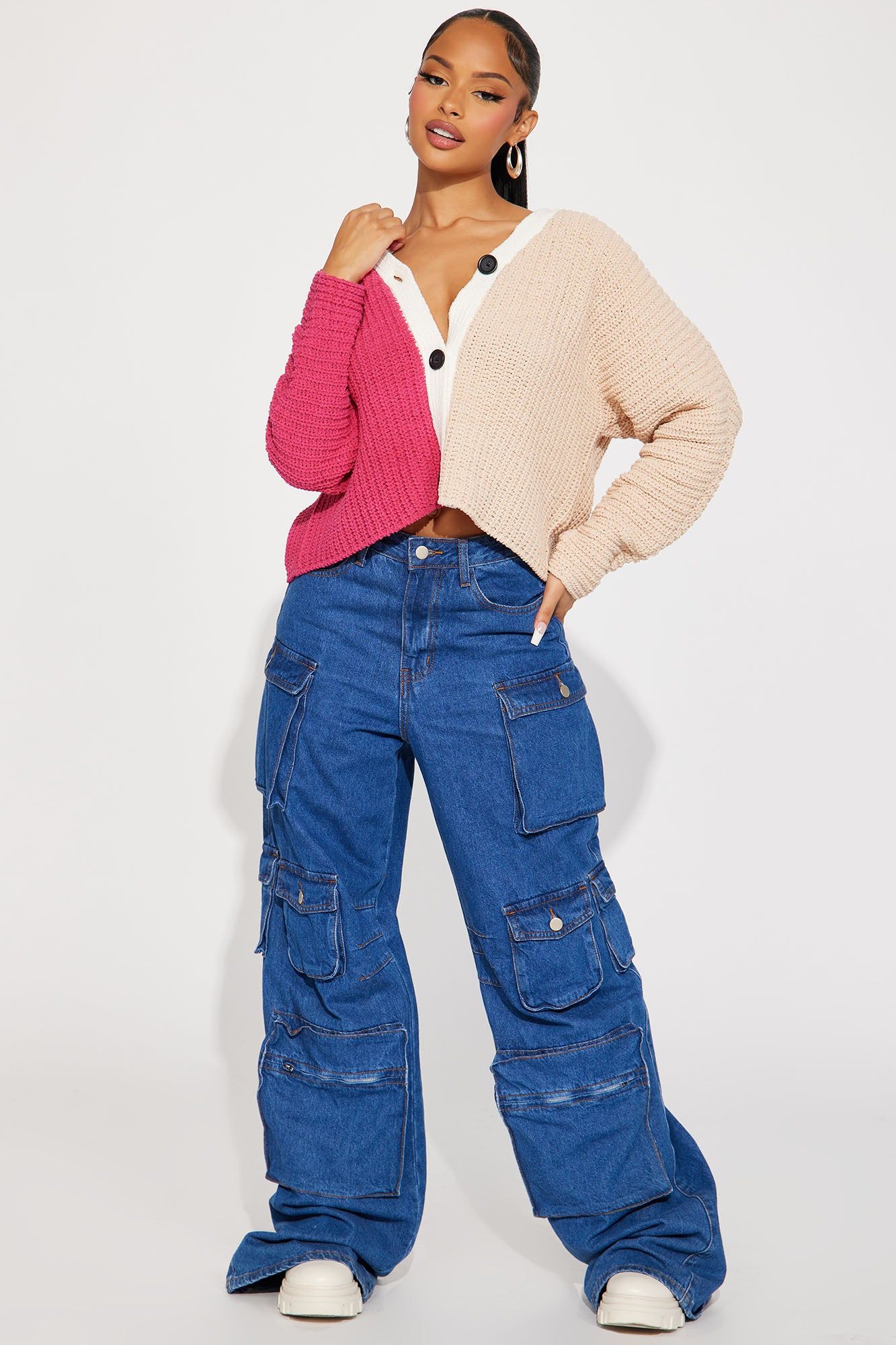 Face Card Cardigan - Pink/combo sold by Fashion Nova product image thumbnail 2