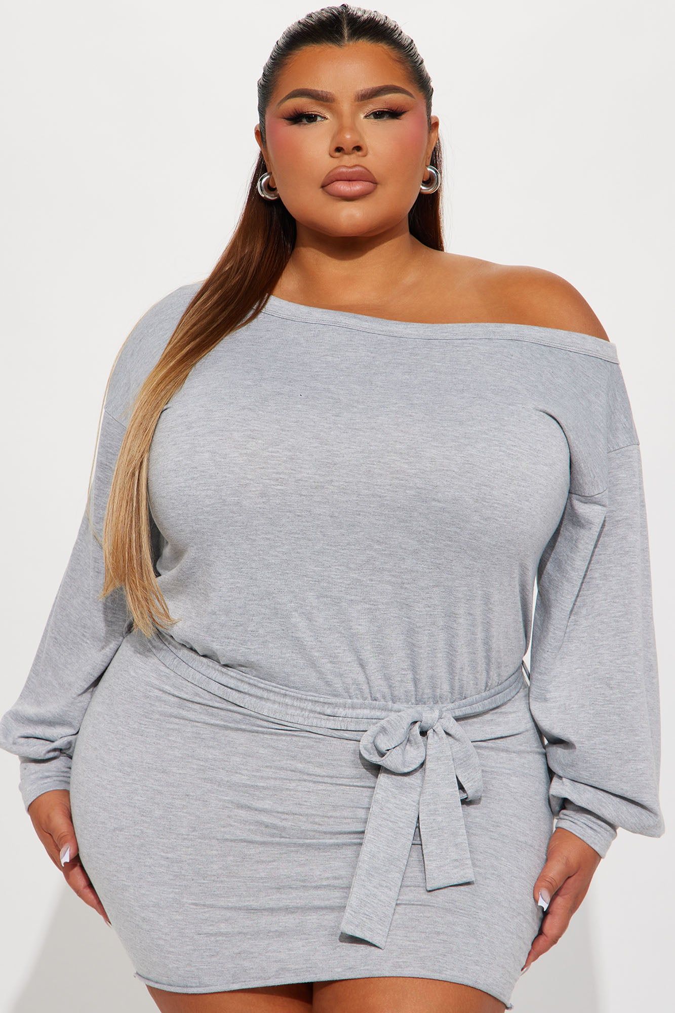 Kourtney French Terry Mini Dress - Heather Grey sold by Fashion Nova product image thumbnail 4