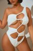 Michelle Cutout 1 Piece Swimsuit - White sold by Fashion Nova