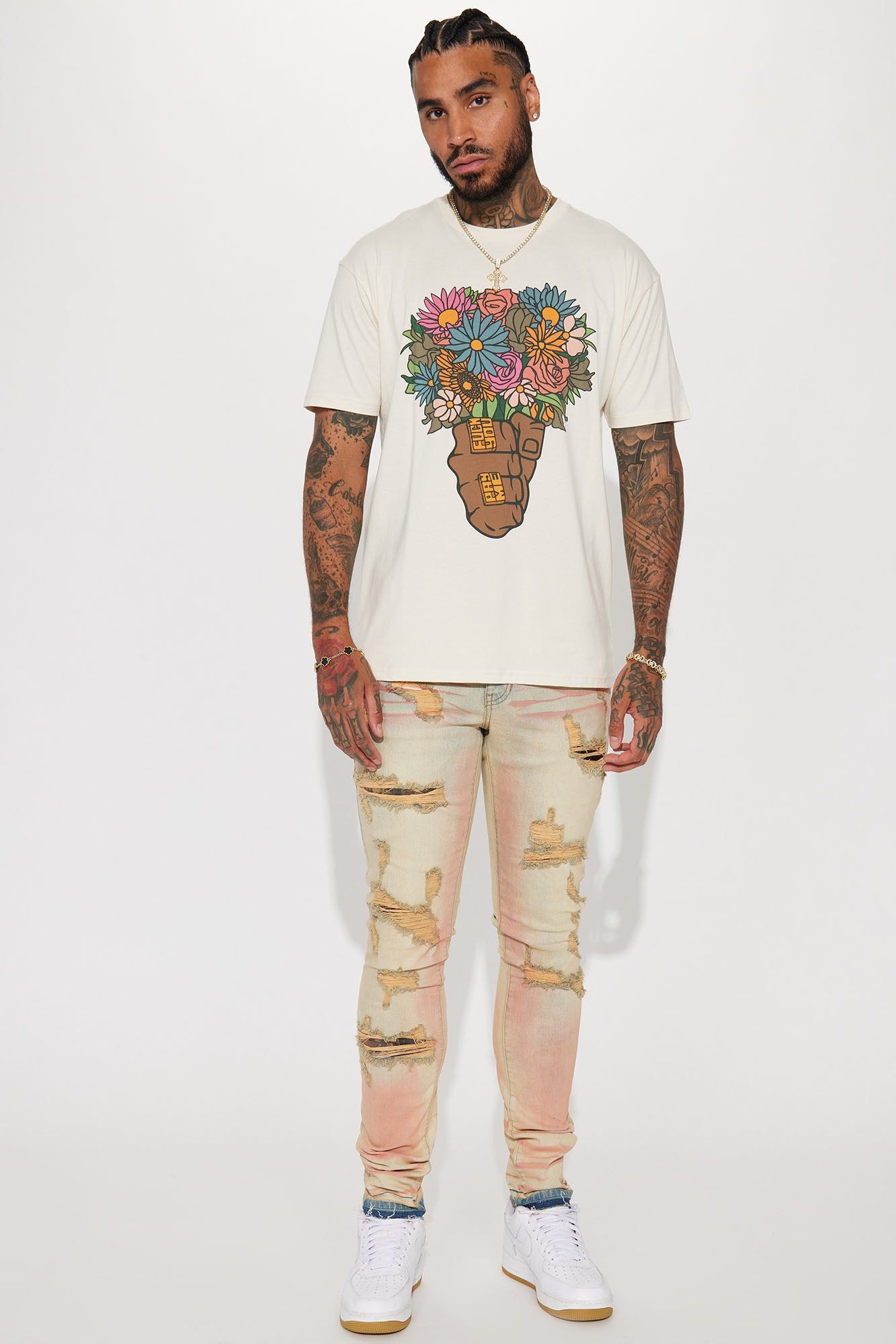 For You Short Sleeve Tee - Off White sold by Fashion Nova product image thumbnail 4