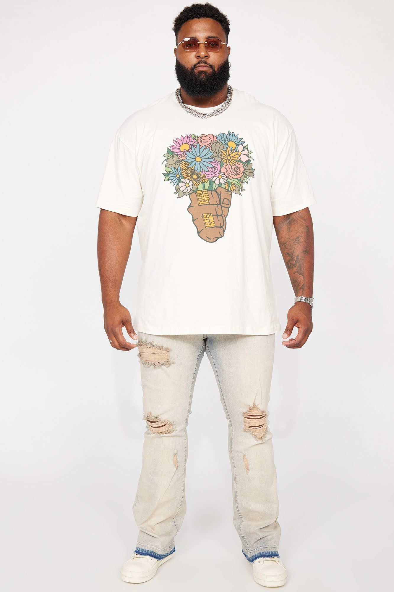For You Short Sleeve Tee - Off White sold by Fashion Nova product image thumbnail 5
