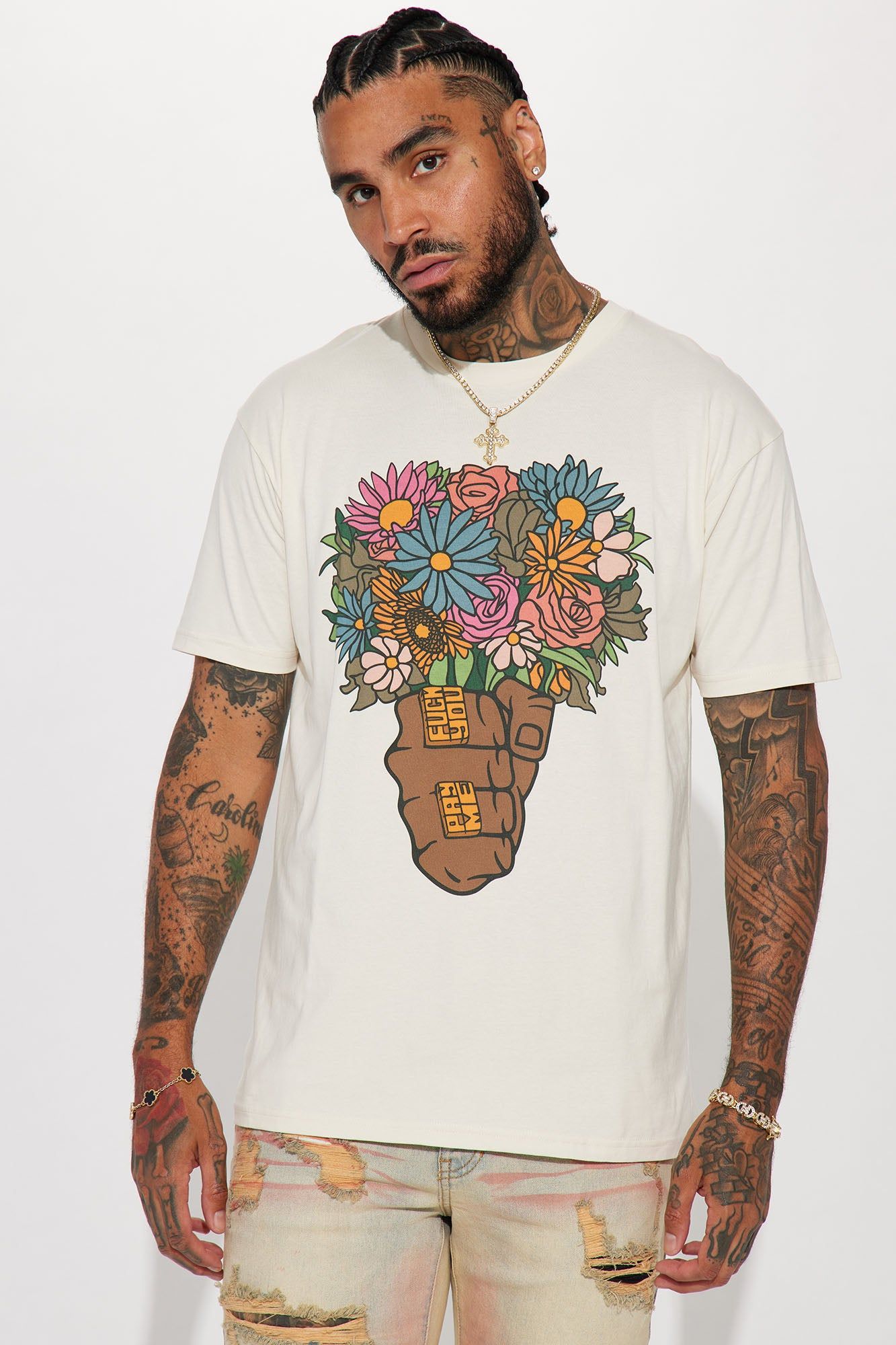 For You Short Sleeve Tee - Off White sold by Fashion Nova
