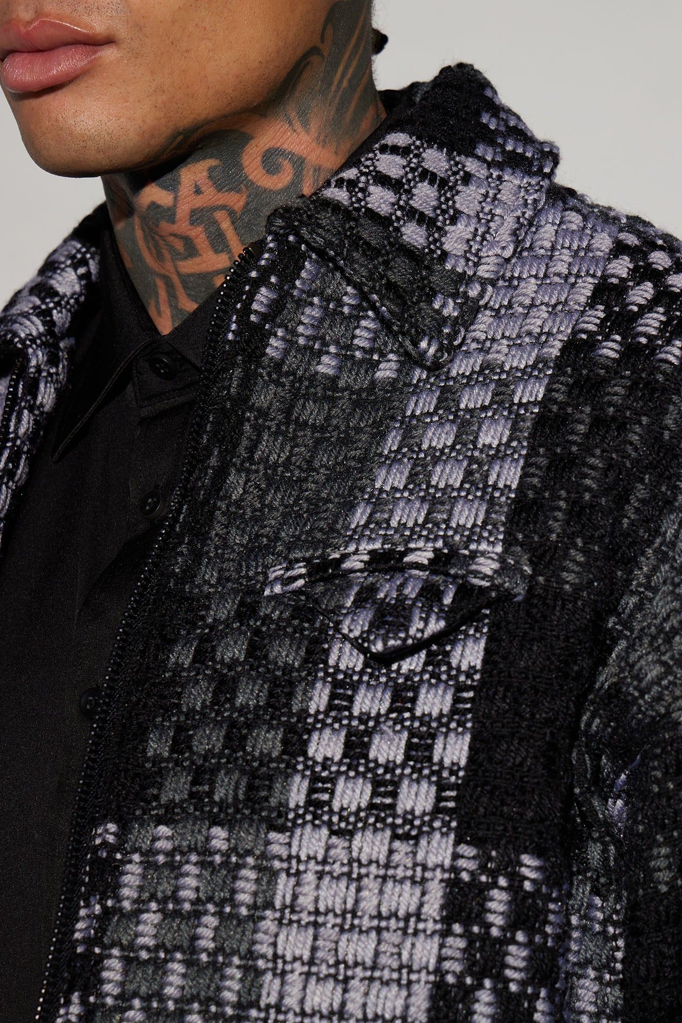 Beverly Tweed Cropped Chore Jacket - Grey/combo sold by Fashion Nova product image thumbnail 3