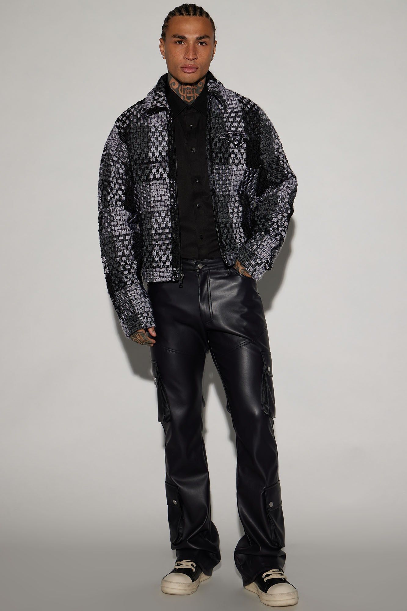 Beverly Tweed Cropped Chore Jacket - Grey/combo sold by Fashion Nova product image thumbnail 2