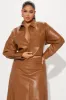 Sadie Faux Leather Skirt Set - Camel sold by Fashion Nova